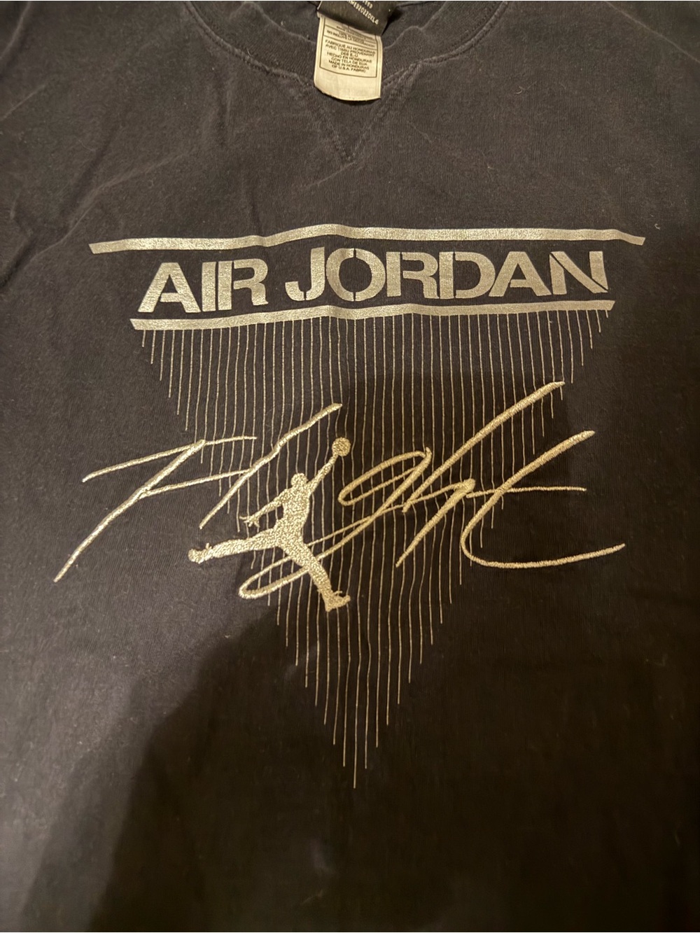 Jordan Black T-Shirt with Silver Air Jordan Graphic
